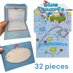 32 envelopes – Do it yourself – The Smurfs – 4 designs – 16 x 12 cm