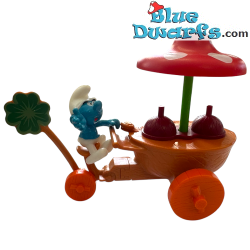 Pitufo con bicicleta de helados – modelo vintage – 15 cm