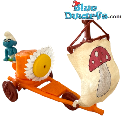 Smurfmobile with sail – vintage model – 18 cm
