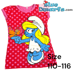 Kinder T-Shirt für Mädchen – rot/rosa – Schlumpfine mit Schmetterling – Größe 110–116