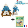Pitufo Silla de ruedas y Pitufo herido - Asociación de Paralíticos de Francia - con libro - Schleich - 5,5cm