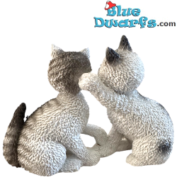 Les Confidences: Twee speelse witte kittens – Dubout kattenbeeldje – Parastone – 9,5 cm