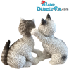 Les Confidences: Due gattini bianchi giocosi – Statuetta gatto Dubout – Parastone – 9,5 cm