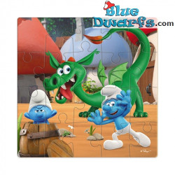 Les Schtroumpfs – Puzzle – Cache-cache et Dragon – Dodo Toys – 20 pièces – 22 x 22 cm