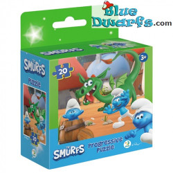 The Smurfs Puzzle - Hide and Seek and Dragon - Dodo Toys - 20 Pieces - 22 x 22 cm