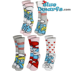 5 pairs of Smurf socks – Smurfette & Papa Smurf – Size 38–43