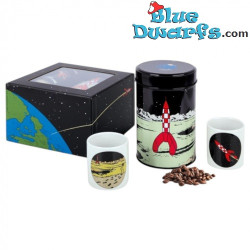 Mondrakete Tim und Struppi Metallbox Set - 2 Espressotassen & Bio-Kaffee - Tintinimaginatio - 220 g