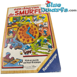 Schlumpf Puzzle – Ein Tag der Schlümpfe – Uhr und Holzpuzzle – 18 Teile – nicht neu
