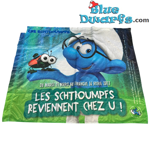 Drapeau des Schtroumpfs - Le film Les Schtroumpfs 2017 - 107 x 88 cm
