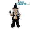 Rocker Dwarf woman with stinky finger - Naughty Dwarfs figurines - Polyresin - 32 cm