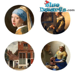 4 posavasos con famosas pinturas de Johannes Vermeer – Colección Johannes Vermeer - Parastone – 10 cm