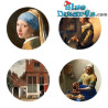 4 onderzetters met beroemde schilderijen van Johannes Vermeer – Johannes Vermeer Collectie - Parastone – 10 cm