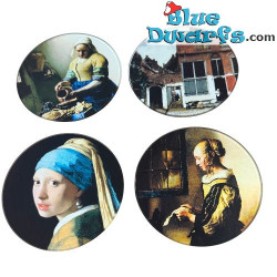 4 posavasos con famosas pinturas de Johannes Vermeer – Colección Johannes Vermeer - Parastone – 10 cm