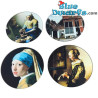 4 posavasos con famosas pinturas de Johannes Vermeer – Colección Johannes Vermeer - Parastone – 10 cm