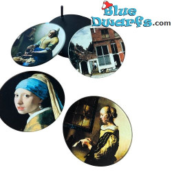4 Coasters featuring famous Johannes Vermeer Paintings – Johannes Vermeer Collection - Parastone – 10 cm