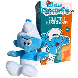 Puffo Arrabbiato – Portachiavi peluche da collezione dei Puffi – 17 cm