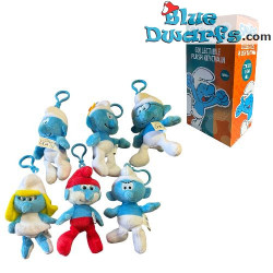 6 portachiavi peluche da collezione dei Puffi – Set completo – 17 cm