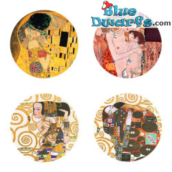 4 Coasters featuring famous Gustav Klimt Paintings - Gustav Klimt Collection - Parastone - 10 cm