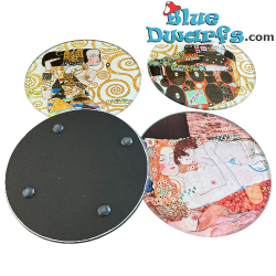 4 Sottobicchieri con famosi dipinti di Gustav Klimt – Collezione Gustav Klimt – Parastone – 10 cm