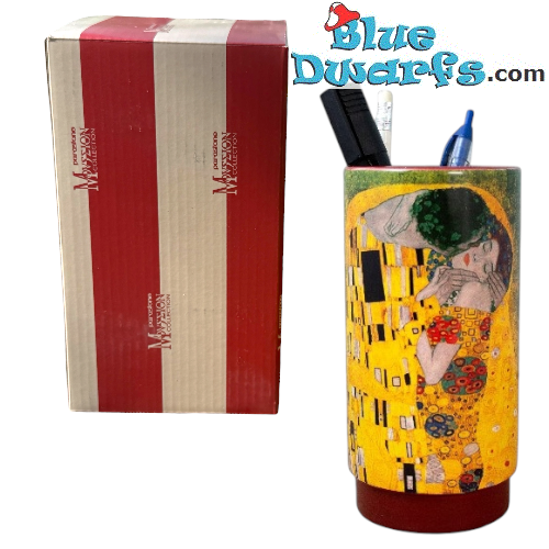 Pot à crayons Le Baiser de Klimt – Collection Gustav Klimt – Parastone – 16 cm / Ø 8 cm