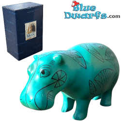 Faience hippo - Egyptian Art Collection Figurine - Parastone - 8.5 x 15 cm