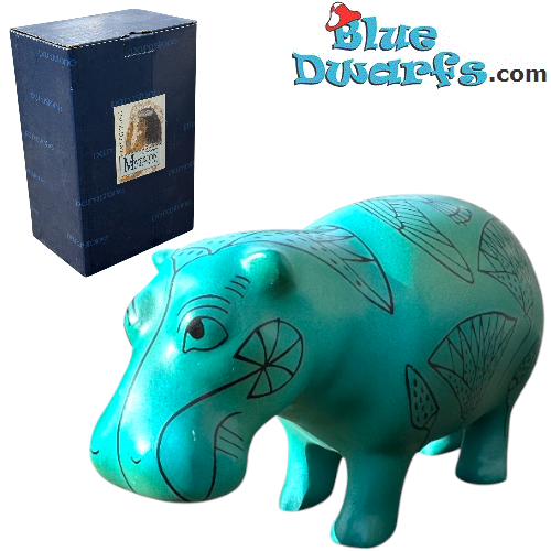 Hippopotame en Faïence – Figurine Collection Art Égyptien – Parastone – 8.5 x 15 cm