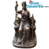 Dama de la Justicia Sentada - Estatua Mitológica - Colección de Arte en Bronce - Parastone - 17,5 cm