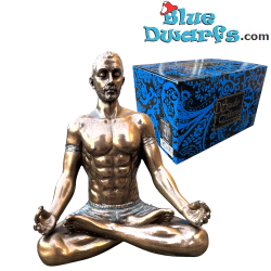 Mann in Yoga-Lotusposition mit Tattoos – Body Talk Yoga – Bronze Art Collection – Parastone – 13 cm