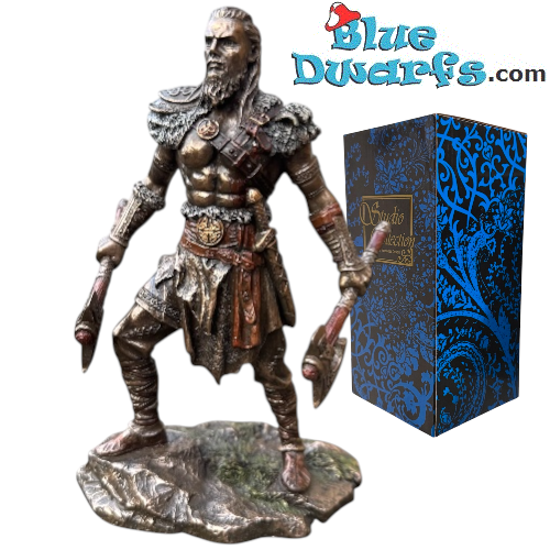 Viking Twin Axes Male Warrior – The Power of the Norsemen - Bronze Viking Collection Statue-  Parastone - 16 cm