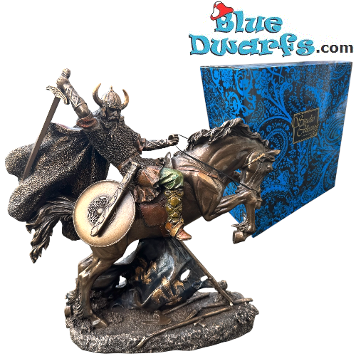 Viking sur Cheval Cabré – Puissance et Aventure en Image – Statue Collection Viking en Bronze – Parastone – 26,5 cm