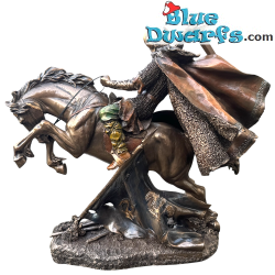 Viking sur Cheval Cabré – Puissance et Aventure en Image – Statue Collection Viking en Bronze – Parastone – 26,5 cm