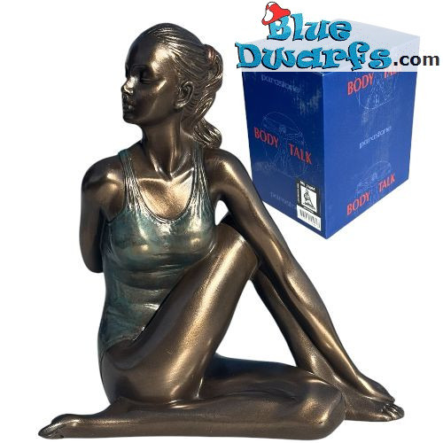 Frau in der Yoga-Position Ardha Matsyendra-asana – Body Talk Yoga - Bronze-Kunstkollektion - Parastone - 13 cm