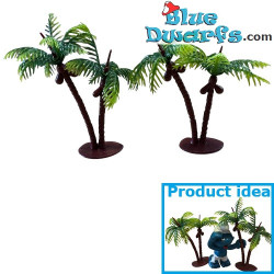 2 x Palmeras - Producto de Decoración Pitufos - Pitufo No Incluido - 9,5cm