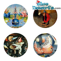 4 Onderzetters met beroemde schilderijen van Jheronimus Bosch - Jheronimus Bosch Collectie - Parastone - 10 cm