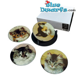 4 Coasters featuring famous Henriëtte Ronner-Knip Paintings - Henriëtte Ronner-Knip Collection - Parastone - 10 cm