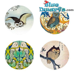 4 posavasos de búhos - Colección Art Japonais - Parastone - 10 cm