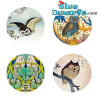4 posavasos de búhos - Colección Art Japonais - Parastone - 10 cm