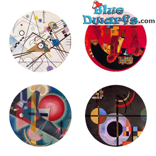 4 Untersetzer mit berühmten Gemälden von Kandinsky - Wassily Kandinsky Kollektion - Parastone - 10 cm
