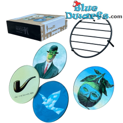 4 Dessous de verre avec des œuvres célèbres de René Magritte – Collection René Magritte – Parastone – 10 cm
