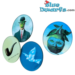 4 Dessous de verre avec des œuvres célèbres de René Magritte – Collection René Magritte – Parastone – 10 cm