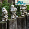 Schtroumpfette, Grand Schtroumpf et Schtroumpf Paysan - Ensemble de sculptures de jardin des Schtroumpfs - Pierre artificielle