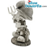 Boeren smurf met hark standbeeld - Smurfen tuinbeeld - Kunststeen - 30 x 19 x 16 cm / 1,25 kg
