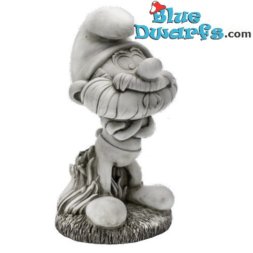 Papa Schtroumpf - Sculpture de jardin Schtroumpf - Pierre artificielle - 31 x 17 x 16 cm / 1,2 kg