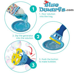 De Smurfen Bellenblaasgenerator - Fles Bellenblaas en Bakje - Dodo Toys - 450 ml