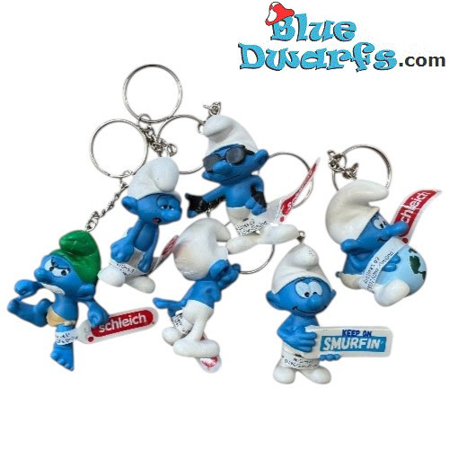 20839 - 20844: The Smurfs Key Chain Set (2023) - Keyrings - Schleich - 5,5 cm