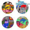 4 Dessous de Verre Chats - Collection Guillaume Corneille - Parastone - 10 cm