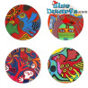 4 Vogels Onderzetters - Guillaume Corneille Collectie - Parastone - 10 cm