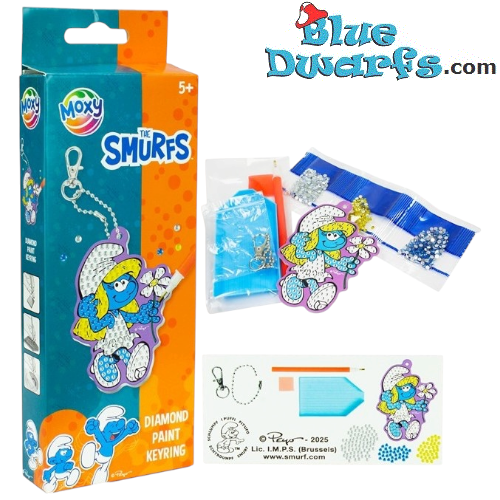 De Smurfen - Diamant Paint - Smurfin sleutelhanger - 9cm