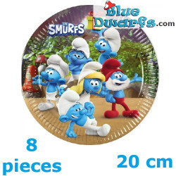8 x Smurfs Compostable Party Plates - The smurfs Birthday Party Items - 20 cm