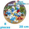 8 x Piatti Compostabili I Puffi - Articoli per Festa di Compleanno I Puffi - 20 cm